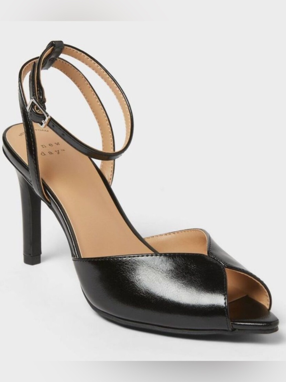 A New Day Black Women’s Virginia Ankle-Strap Peep-Toe Heels Size 9.5